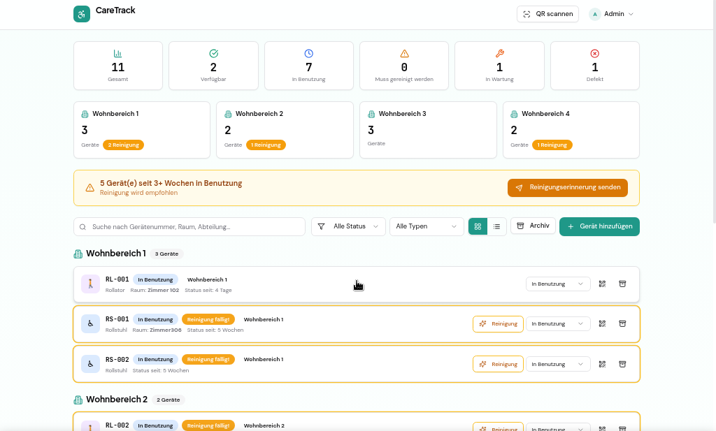 CareTrack, premium industry solution for healthcare